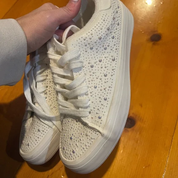 Juicy Couture White Sneakers with Rhinestones - Picture 2 of 5